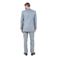 Load image into Gallery viewer, Lt. Gray Solid Shiny Sharkskin 3-PC Regular Modern Fit Suits