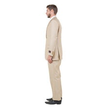 Load image into Gallery viewer, Lt. Beige Solid Shiny Sharkskin 3-PC Regular Modern Fit Suits