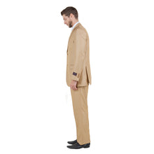 Load image into Gallery viewer, Lt. Beige Solid Shiny Sharkskin 3-PC Regular Modern Fit Suits
