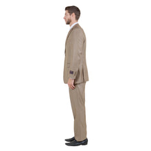 Load image into Gallery viewer, Dk Tan Solid Shiny Sharkskin 3-PC Regular Modern Fit Suits