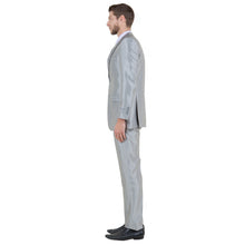 Load image into Gallery viewer, Silver Men's Sharskin Slim-Fit 3-Piece Suit