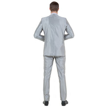 Load image into Gallery viewer, Silver Men's Sharskin Slim-Fit 3-Piece Suit