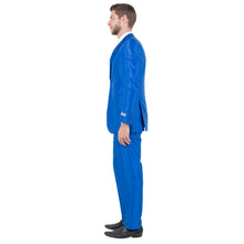 Load image into Gallery viewer, Blue Men's Sharskin Slim-Fit 3-Piece Suit