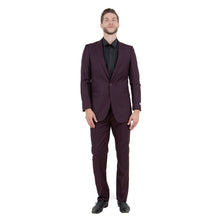 Load image into Gallery viewer, Plum Men's 2pc Suit Slim-Fit w/ Pick Stitch