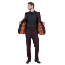 Load image into Gallery viewer, Plum Men's 2pc Suit Slim-Fit w/ Pick Stitch