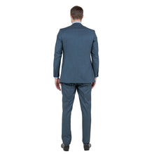 Load image into Gallery viewer, Blue Men's Slim-Fit 3-Piece Sharkskin Suit