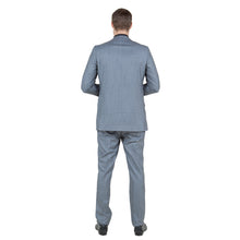 Load image into Gallery viewer, Grey Men's Slim-Fit 3-Piece Sharkskin Suit