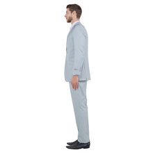 Load image into Gallery viewer, Light Grey Men's Slim-Fit 3-Piece Sharkskin Suit