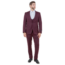 Load image into Gallery viewer, Burgundy Men's Ultra Slim-Fit 3pc Suit w/ Expandable Waistband
