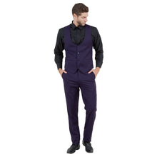 Load image into Gallery viewer, Eggplant Men's Ultra Slim-Fit 3pc Suit w/ Expandable Waistband