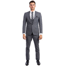 Load image into Gallery viewer, Grey Men's Ultra Slim-Fit 3-Piece Glen Check Suit