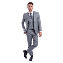 Load image into Gallery viewer, Men's Hybrid-Fit 3pc Sharkskin Suit w/ Expandable Waistband