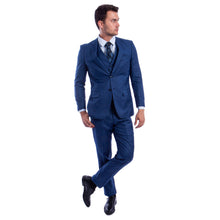 Load image into Gallery viewer, Men's Hybrid-Fit 3pc Sharkskin Suit w/ Expandable Waistband