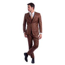 Load image into Gallery viewer, Men's Hybrid-Fit 3pc Sharkskin Suit w/ Expandable Waistband