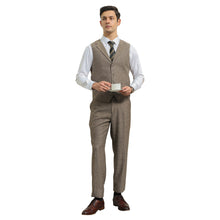 Load image into Gallery viewer, Men's Hybrid-Fit 3pc Tweed Suit w/ Expandable Waistband