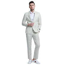 Load image into Gallery viewer, Men's Skinny Fit 2pc Linen Suit