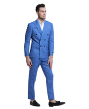 Load image into Gallery viewer, Mens Suit 2pc Double Breasted Pinstripe Peak Lapel Suit With Matching Pants For All Ocassions