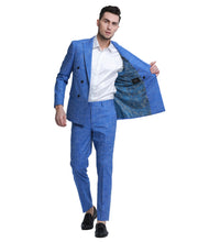 Load image into Gallery viewer, Mens Suit 2pc Double Breasted Pinstripe Peak Lapel Suit With Matching Pants For All Ocassions