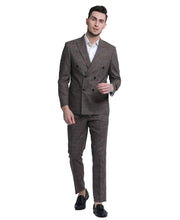 Load image into Gallery viewer, Mens Suit 2pc Double Breasted Pinstripe Peak Lapel Suit With Matching Pants For All Ocassions