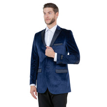 Load image into Gallery viewer, Men's Modern Fit Velvet Blazer w/ Elbow Patch