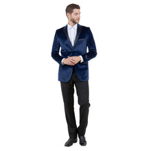 Load image into Gallery viewer, Men's Modern Fit Velvet Blazer w/ Elbow Patch