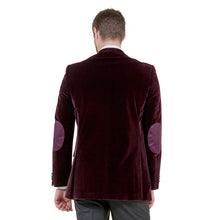 Load image into Gallery viewer, Men's Modern Fit Velvet Blazer w/ Elbow Patch