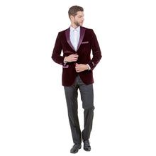 Load image into Gallery viewer, Men's Modern Fit Velvet Blazer w/ Elbow Patch