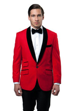 Load image into Gallery viewer, Men's Slim-Fit Tuxedo Sport Coat w/ Satin Shawl Lapel