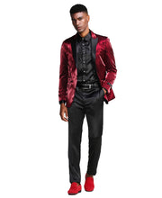 Load image into Gallery viewer, Mens Satin Peak Lapel Brushed Pattern Blazer Only For All Occasions