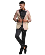 Load image into Gallery viewer, Mens Satin Peak Lapel Brushed Pattern Blazer Only For All Occasions