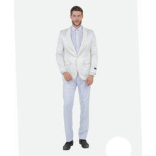 Load image into Gallery viewer, Mens Slim-Fit Solid Paisley Blazer Only w/ Shawl Collar