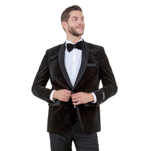 Load image into Gallery viewer, Men's Velvet Slim-Fit Blazer w/ Satin Shawl Collar