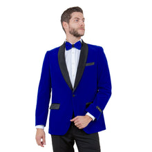 Load image into Gallery viewer, Men's Velvet Slim-Fit Blazer w/ Satin Shawl Collar