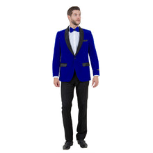 Load image into Gallery viewer, Men's Velvet Slim-Fit Blazer w/ Satin Shawl Collar