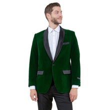 Load image into Gallery viewer, Men's Velvet Slim-Fit Blazer w/ Satin Shawl Collar