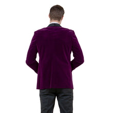 Load image into Gallery viewer, Men's Velvet Slim-Fit Blazer w/ Satin Shawl Collar