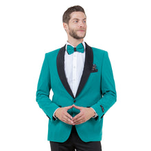 Load image into Gallery viewer, Men's Velvet Slim-Fit Blazer w/ Satin Shawl Collar