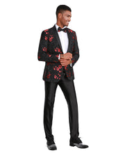 Load image into Gallery viewer, Men's Floral Slim-Fit Blazer w/ Satin Shawl Collar
