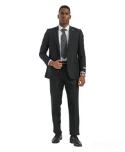 Load image into Gallery viewer, Mens Suit 2pc Black Slim Fit Notch Lapel Suits