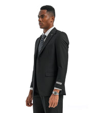 Load image into Gallery viewer, Mens Suit 2pc Black Slim Fit Notch Lapel Suits
