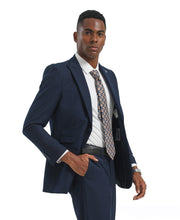 Load image into Gallery viewer, Mens Suit 2pc Navy Slim Fit Notch Lapel Suits