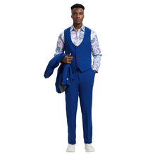 Load image into Gallery viewer, Men's Stacy Adams Hybrid-Fit 3pc Suit Set, Jacket Vest and Pants