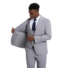 Load image into Gallery viewer, Men's Stacy Adams Hybrid-Fit 3pc Suit Set, Jacket Vest and Pants