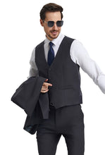 Load image into Gallery viewer, Stacy Adams Mens 3 Piece Suit Charcoal with Vest SM282H-03