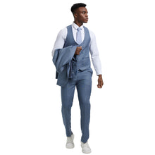 Load image into Gallery viewer, Men's Stacy Adams Sharkskin 3-Piece Suit