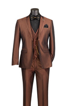 Load image into Gallery viewer, Men's Shiny Fancy Prom Slim Fit Suit Cappucino 3 Piece Vested SV2D-1