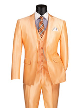 Load image into Gallery viewer, Men's Shiny Fancy Prom Slim Fit Suit Melon 3 Piece Vested SV2D-1