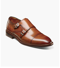 Load image into Gallery viewer, Stacy Adams Mens Double Buckle Dress Shoe Brandy OS25779-226