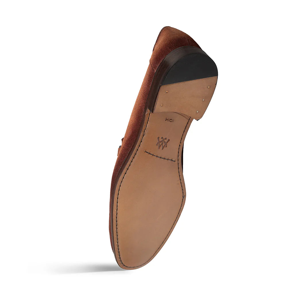 Mezlan Tan Perforated Suede Loafers Mezlan Loafers - Mezlan Moccasins | MensDesignerShoe.com main image 4