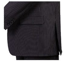Load image into Gallery viewer, Men's Three Piece Black Pinstripe Suit Regular Fit Fortini 5702V10